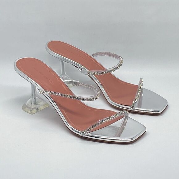 Amina Muaddi Gilda embellished PVC mules size 36.5 - Picture 3 of 14